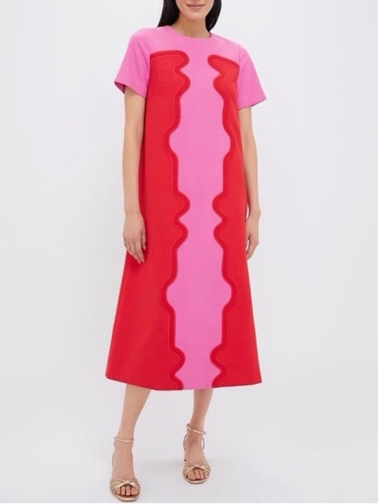 Tuckernuck Dresses & Skirts - Tuckernuck Poppy & Hot Pink Placed Embroidery James Dress - EUC - medium